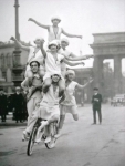 1920's Circus Performer Bike Ride In Paris