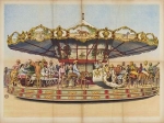 1800's postcard of an early carousel.