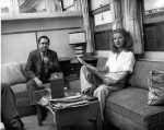 John Ringling North and movie star Ann Sheridan sit in the 'Jomar'.. ( Ringling's private R.R. car)... 1940's.jpg