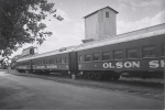 Olson coaches along a siding..1960.JPG