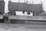 Ringling wagon on the flats..1940.JPG