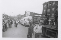Zachinni Canon in the King Bros. Christiani Circus parade in Pittsfield Mass. 1950's.JPG