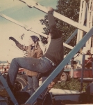 My wife Linda and I set up the brand new trailer mounted Wheel on Carnival Time Shows...1970's.jpg