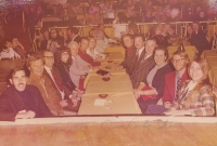Vegas Trade show 1973. from l to r. Doc Rivera. unknown. unknown. Jack Waller. Scotty Jernigan. Debbie Jernigan...Suzy BrownLehman , Charlie Brown Lehman, Loena Stevens, Barney Stevens, unknown, unknown.jpg