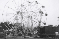 Twin Wheel set up on the Coleman Bros. Shows..1950's.JPG