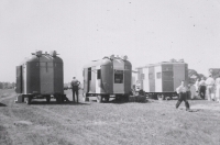 Ticket wagon lineup on the Ringling show...1952.JPG