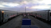 The Ringling Red Train and the Ringling Blue Train, parked side-by-side this afternoon in Birmingham, AL..jpg