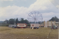 The 'Duke Ash' paint scheme on the Strates Shows wagons..1963.JPG