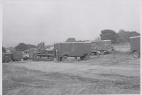 'Spotting' the wagons on the lot. Cetlin Wilson Shows...1952.JPG