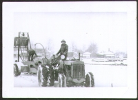 Sparks Circus stake driver in a snowstorm...1940.JPG