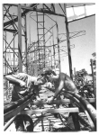 Erecting the Zyklon Roller Coaster.1968